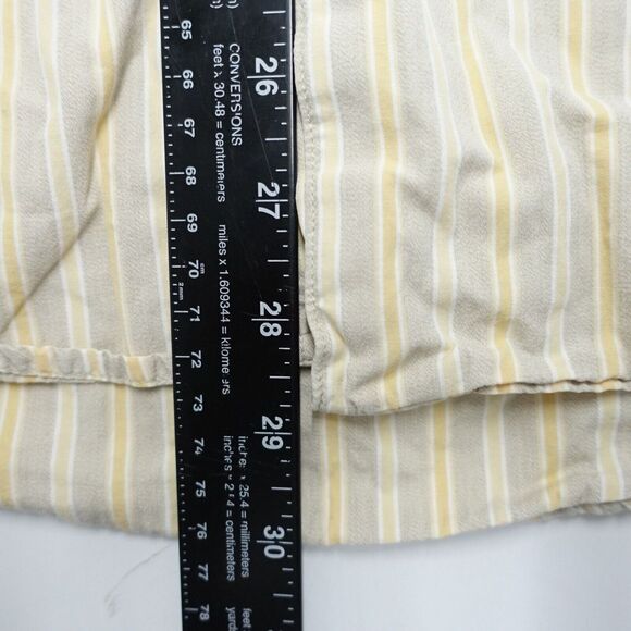 IZOD Shirt Men's Medium Yellow Striped 100% Cotton Long Sleeve Classic Button-Up - Picture 5 of 7